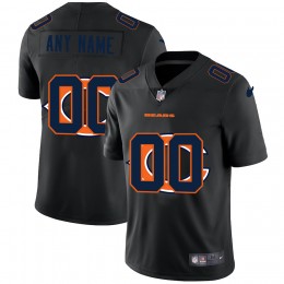 Chicago Bears Custom Men's Team Logo Dual Overlap Limited NFL Jersey Black