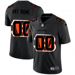 Cincinnati Bengals Custom Men's Team Logo Dual Overlap Limited NFL Jersey Black