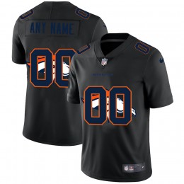 Denver Broncos Custom Men's Team Logo Dual Overlap Limited NFL Jersey Black