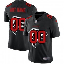 Atlanta Falcons Custom Men's Team Logo Dual Overlap Limited NFL Jersey Black