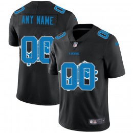Detroit Lions Custom Men's Team Logo Dual Overlap Limited NFL Jersey Black