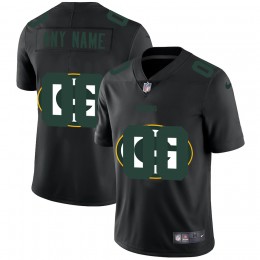 Green Bay Packers Custom Men's Team Logo Dual Overlap Limited NFL Jersey Black