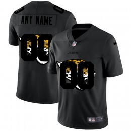Jacksonville Jaguars Custom Men's Team Logo Dual Overlap Limited NFL Jersey Black