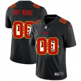 Kansas City Chiefs Custom Men's Team Logo Dual Overlap Limited NFL Jersey Black