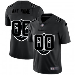 Las Vegas Raiders Custom Men's Team Logo Dual Overlap Limited NFL Jersey Black