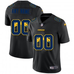 Los Angeles Chargers Custom Men's Team Logo Dual Overlap Limited NFL Jersey Black