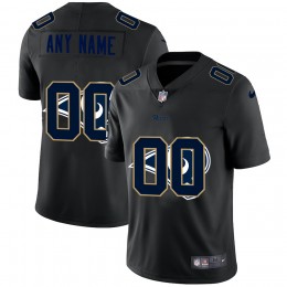 Los Angeles Rams Custom Men's Team Logo Dual Overlap Limited NFL Jersey Black