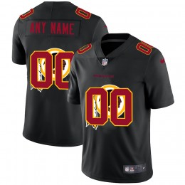 Washington Redskins Custom Men's Team Logo Dual Overlap Limited NFL Jersey Black