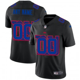New York Giants Custom Men's Team Logo Dual Overlap Limited NFL Jersey Black