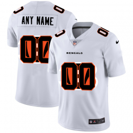 Cincinnati Bengals Custom White Men's Team Logo Dual Overlap Limited NFL Jersey
