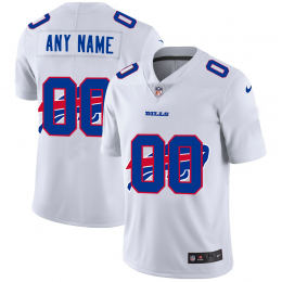 Buffalo Bills Custom White Men's Team Logo Dual Overlap Limited NFL Jersey