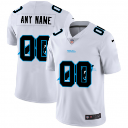 Carolina Panthers Custom White Men's Team Logo Dual Overlap Limited NFL Jersey