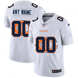 Chicago Bears Custom White Men's Team Logo Dual Overlap Limited NFL Jersey