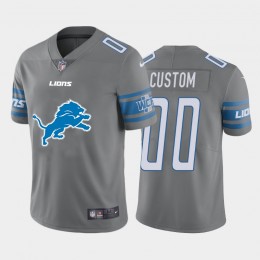 Detroit Lions Custom Gray Men's Big Team Logo Vapor Limited NFL Jersey