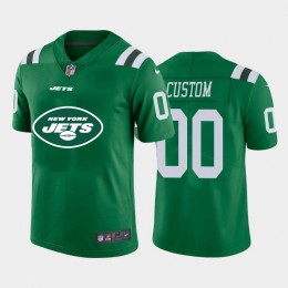 New York Jets Custom Green Men's Big Team Logo Vapor Limited NFL Jersey