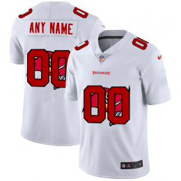 Tampa Bay Buccaneers Custom White Men's Team Logo Dual Overlap Limited NFL Jersey