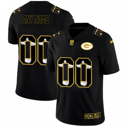 Green Bay Packers Custom Men's Carbon Black Vapor Cristo Redentor Limited NFL Jersey