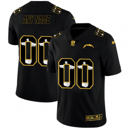 Los Angeles Chargers Custom Men's Carbon Black Vapor Cristo Redentor Limited NFL Jersey