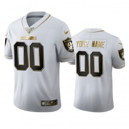 Las Vegas Raiders Custom Men's White Golden Edition Vapor Limited NFL 100 Jersey