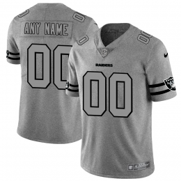 Las Vegas Raiders Custom Men's Gray Gridiron II Vapor Untouchable Limited NFL Jersey