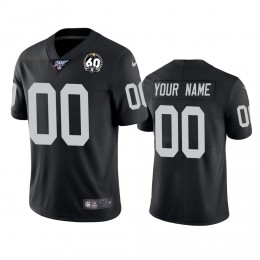 Raiders Custom Black 60th Anniversary Vapor Limited Stitched NFL 100th Season Jersey