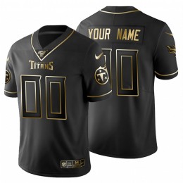 Tennessee Titans Custom Men's Black Golden Limited NFL 100 Jersey