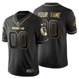 Washington Redskins Custom Men's Black Golden Limited NFL 100 Jersey