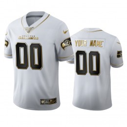 Seattle Seahawks Custom Men's White Golden Edition Vapor Limited NFL 100 Jersey