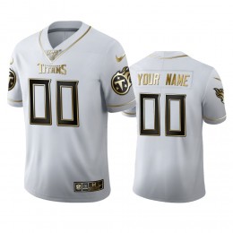 Tennessee Titans Custom Men's White Golden Edition Vapor Limited NFL 100 Jersey