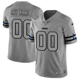 Indianapolis Colts Custom Men's Gray Gridiron II Vapor Untouchable Limited NFL Jersey
