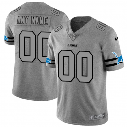 Detroit Lions Custom Men's Gray Gridiron II Vapor Untouchable Limited NFL Jersey