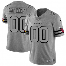 Arizona Cardinals Custom Men's Gray Gridiron II Vapor Untouchable Limited NFL Jersey
