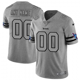 Tennessee Titans Custom Men's Gray Gridiron II Vapor Untouchable Limited NFL Jersey