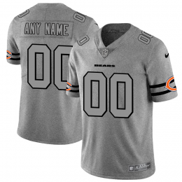 Chicago Bears Custom Men's Gray Gridiron II Vapor Untouchable Limited NFL Jersey
