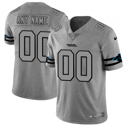 Carolina Panthers Custom Men's Gray Gridiron II Vapor Untouchable Limited NFL Jersey
