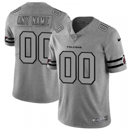 Atlanta Falcons Custom Men's Gray Gridiron II Vapor Untouchable Limited NFL Jersey