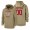 New York Giants Custom Tan 2019 Salute To Service Name & Number Sideline Therma Pullover Hoodie