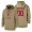 Atlanta Falcons Custom Tan 2019 Salute To Service Name & Number Sideline Therma Pullover Hoodie