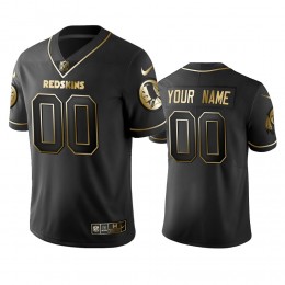 Redskins Custom Men's Stitched NFL Vapor Untouchable Limited Black Golden Jersey
