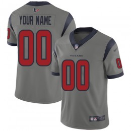 Houston Texans Customized Gray Men's Stitched NFL Limited Inverted Legend Jersey