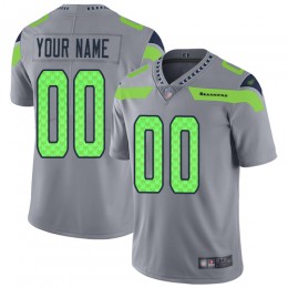 Seattle Seahawks Customized Gray Men's Stitched NFL Limited Inverted Legend Jersey
