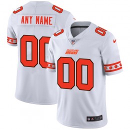 Cleveland Browns Custom White Team Logo Vapor Limited NFL Jersey