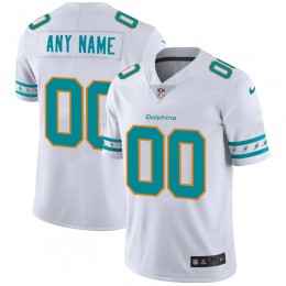 Miami Dolphins Custom White Team Logo Vapor Limited NFL Jersey