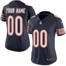 Chicago Bears Customized Navy Blue Team Color Stitched Vapor Untouchable Limited Women's NFL Jersey