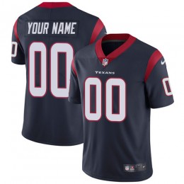 Houston Texans Customized Navy Blue Team Color Stitched Vapor Untouchable Limited Men's NFL Jersey