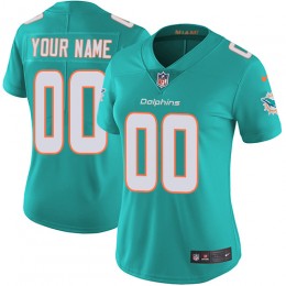 Miami Dolphins Customized Aqua Green Team Color Stitched Vapor Untouchable Limited Women's NFL Jersey
