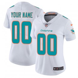 Miami Dolphins Customized White Stitched Vapor Untouchable Limited Women's NFL Jersey