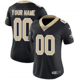 New Orleans Saints Customized Black Team Color Stitched Vapor Untouchable Limited Women's NFL Jersey