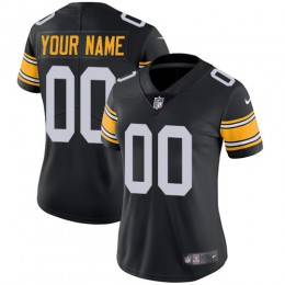 Pittsburgh Steelers Customized Black Alternate Stitched Vapor Untouchable Limited Women's NFL Jersey