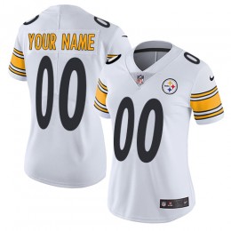 Pittsburgh Steelers Customized White Stitched Vapor Untouchable Limited Women's NFL Jersey